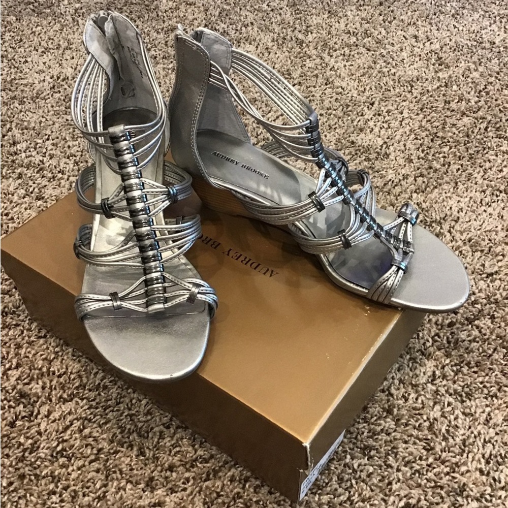 Silver Audrey Brooke Gladiator Sandals